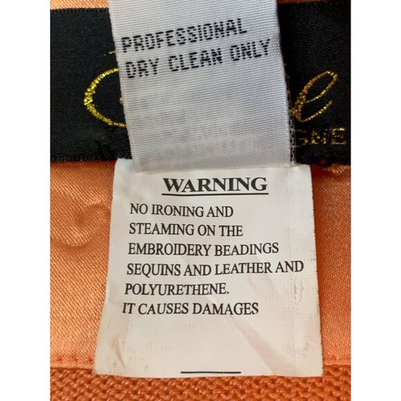 Elite Orange Cardigan Top Bling Detailing Scoop Neck Long Sleeves 14 RA10083 - Picture 7 of 11